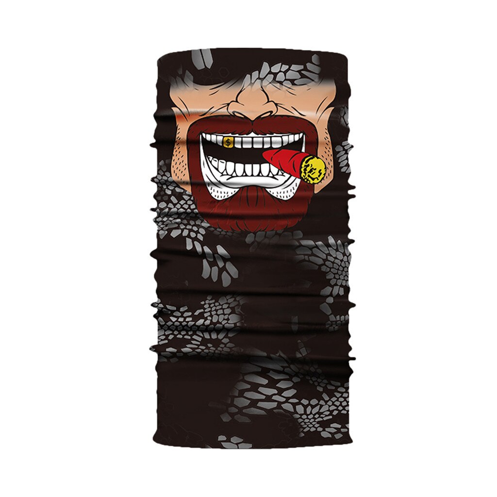 Unisexe drôle impression Bandana Ski cou demi visage masque protection solaire UV protéger cyclisme écharpe cou Bandanas Ski Sport randonnée écharpes: Default Title