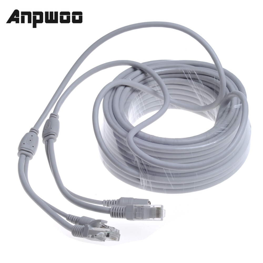 Anpwoo Cctv CAT5/CAT-5e 5M/10M/15M/20M/30M Ethernet kabel RJ45 + Dc Cctv Netwerk Lan Kabel Voor Nvr System Ip Camera &#39;S