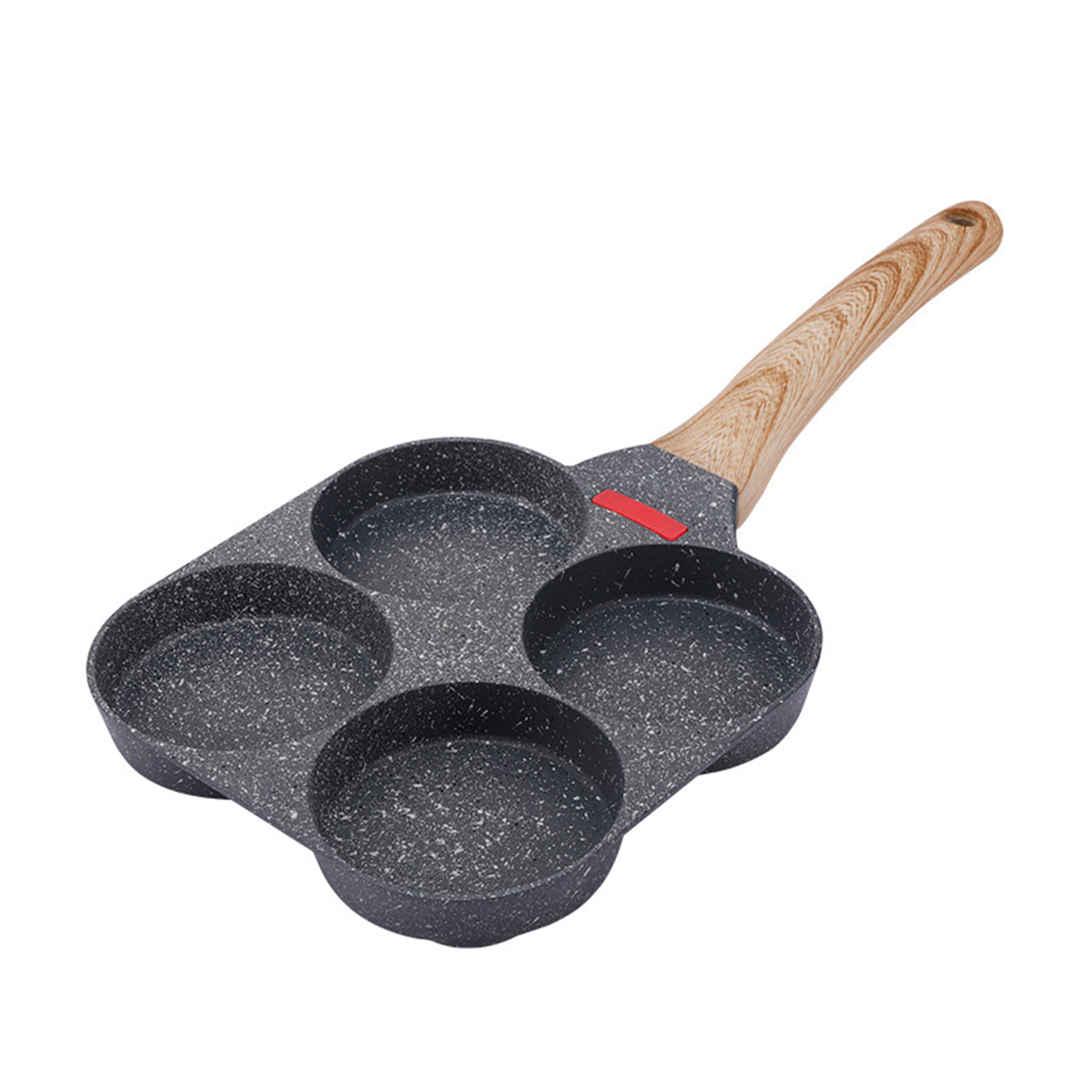 2-4 huller stegegryde pande fortykket omeletpande non-stick æg pandekage bøfpande madlavning æg skinke pander morgenmad maskine køkkengrej pande: Rød
