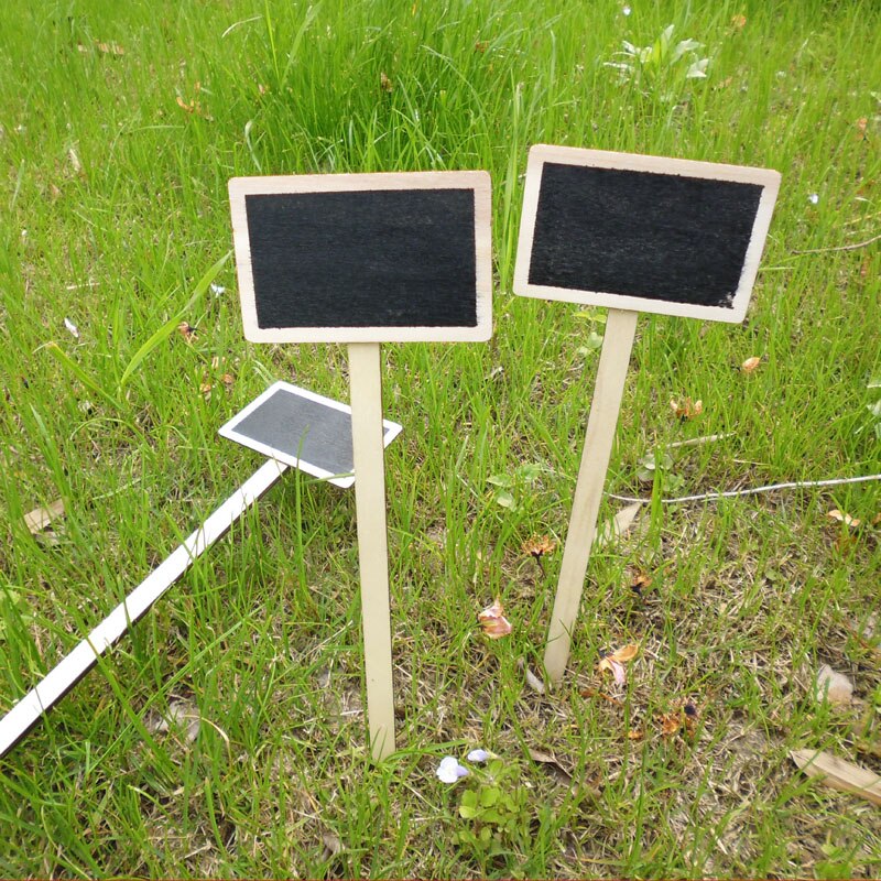 20pcs Rectangle Blackboard Wooden Price Display DIY Message Stand Chalkboard Writing Boards Bulletin blackboards 7.4x24.5cm
