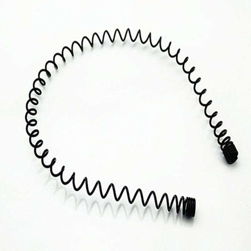 5 stk unisex enkelt svart metall plast hårbøyle fjær bølget vask ansikts hodebånd