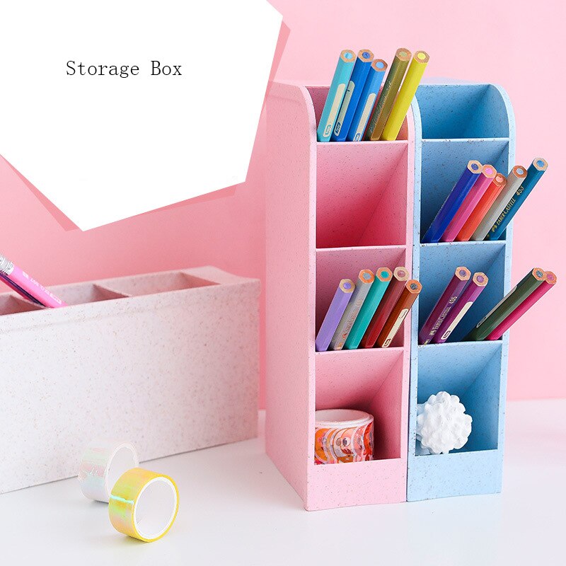 Soporte para bolígrafos transparente de gran capacidad, Caja de almacenaje para maquillaje, decoración, escritorio