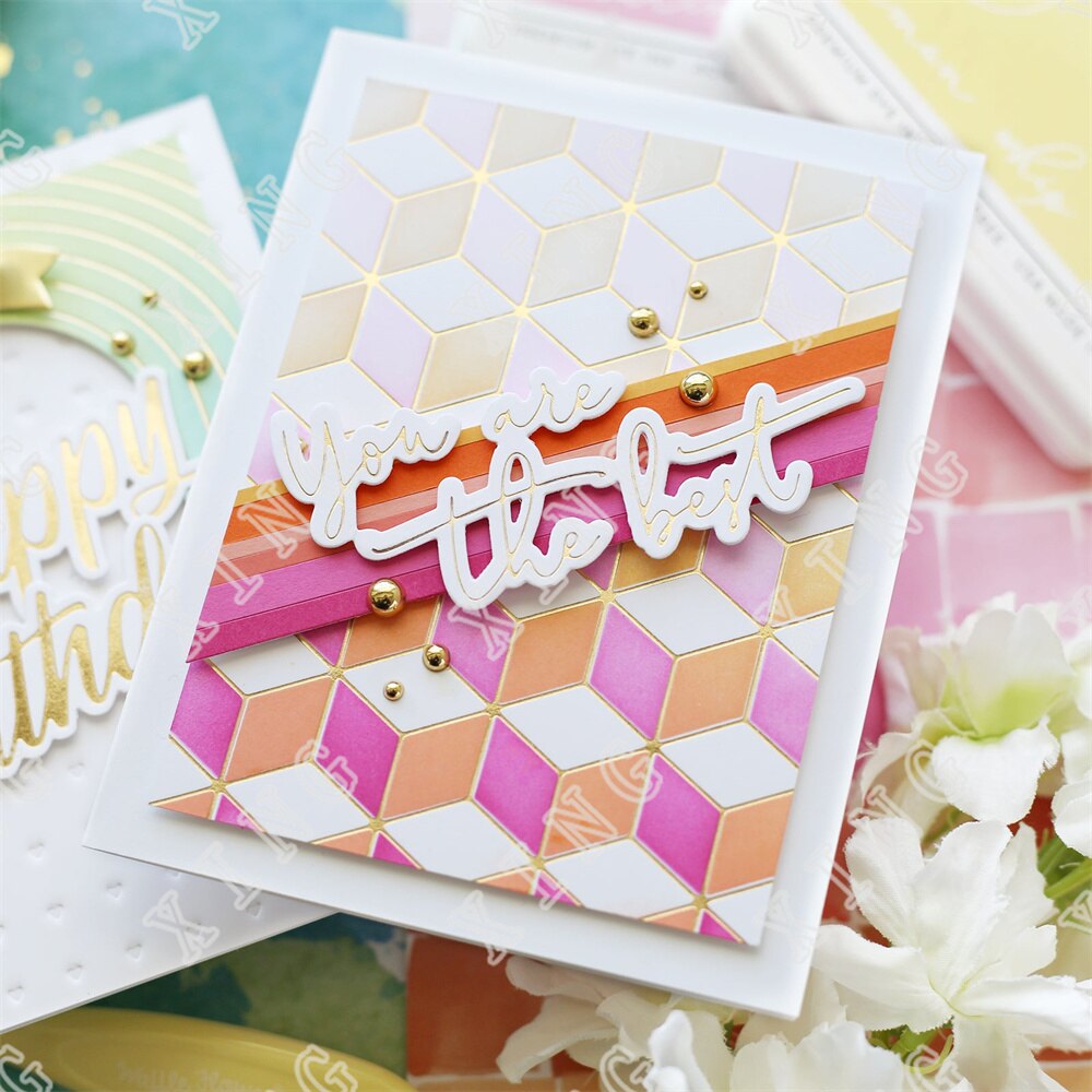 2022 Fancy Script Words Metal Cutting Foil Stencils Set Handmade Diy Scrapbooking Greeting Card Decoration