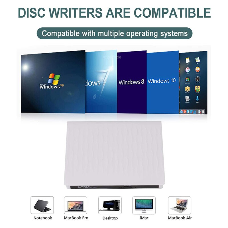 Esterno portatile DVD Drive USB 3.0 External Slim DVD RW CD Writer Burner Reader Lettore Unità Ottica Per Il Computer Portatile PC Dvd