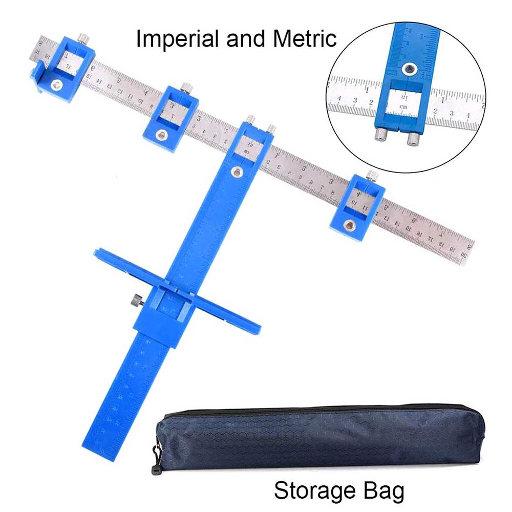 Woodworking Joinery Hand Tool Multi-Function Drill Punch Locator Adjustable Drilling Dowelling Hole Saw Locator