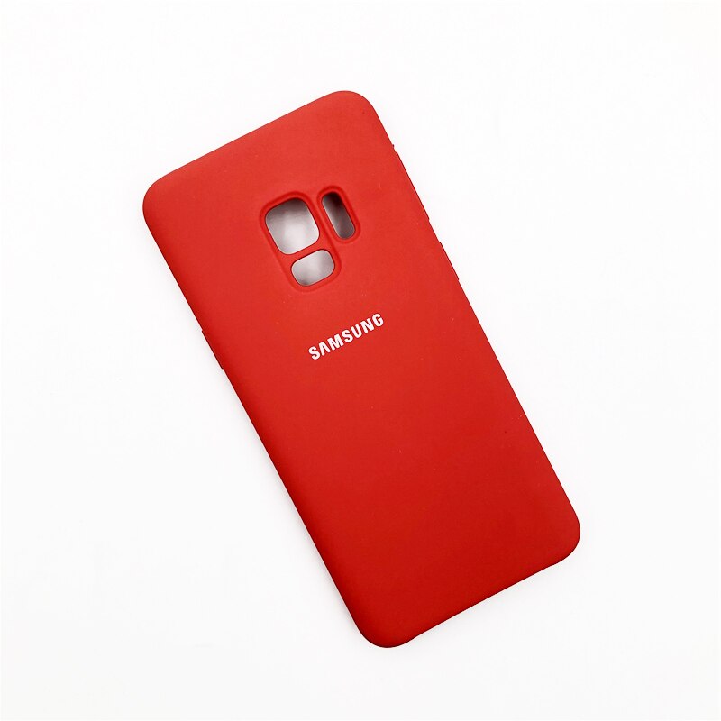 Samsung Galaxy S9 Plus 100% Original Flüssigkeit Silikon Fall Seidig Weich-Touch Zurück Abdeckung Für Galaxy S 9/ s9 Plus/S9 + Telefon Shell: For Galaxy S9 Plus / Red