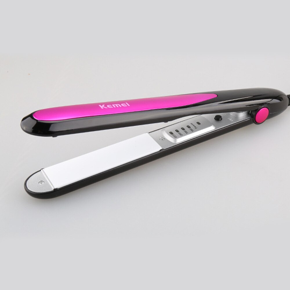 Plancha alisadora de pelo, herramientas de estilismo, Rizador iónico plano, KM-532