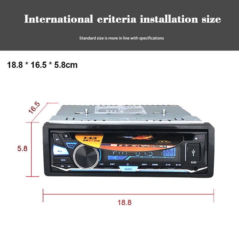 With Remote Control Audio Music Car Radio Stereo BT Bluetooth CD DVD MP3 player 1 DIN FM AUX IN USB SD card Removable panel