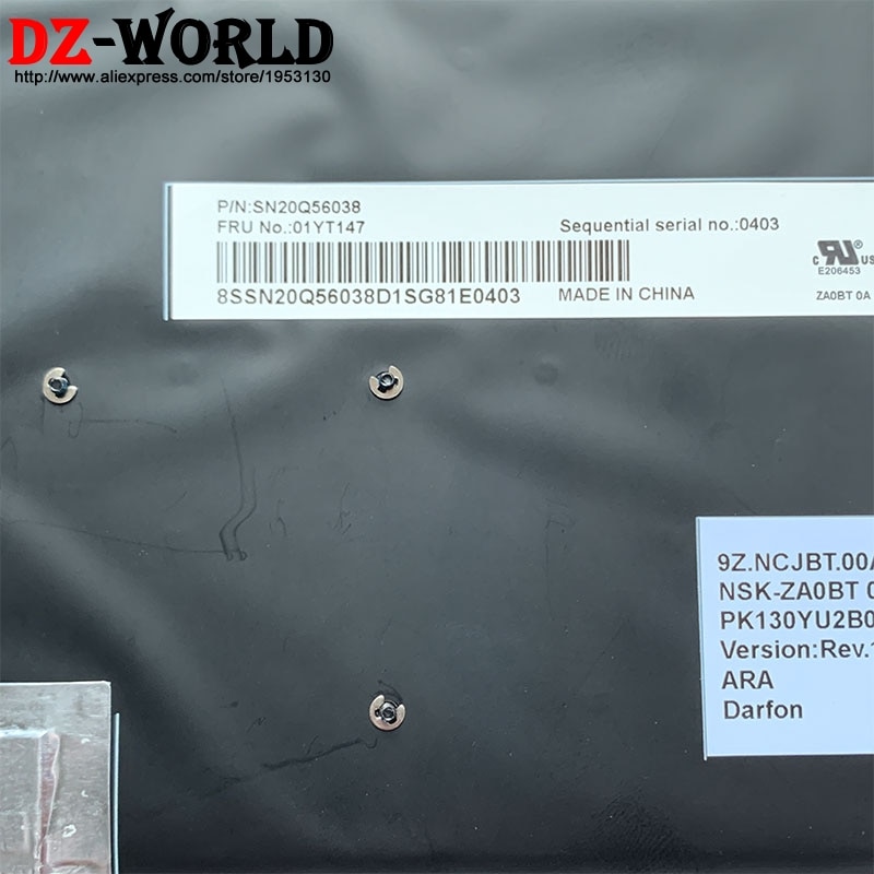 Original Arabic Backlit Keyboard for Lenovo Thinkpad T460S Laptop 01YT147 00PA457 00PA539 01YR093