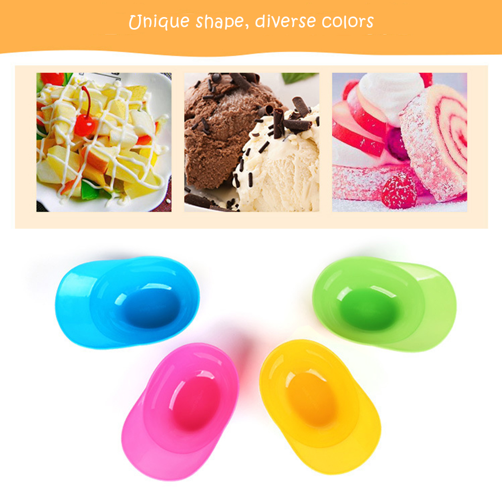 Plastic Ice Cream Bowl Spoon Set Durable Ice Cream CUP Couples Tubs Lovely Dessert Bowl Cute Kitchen Accessories