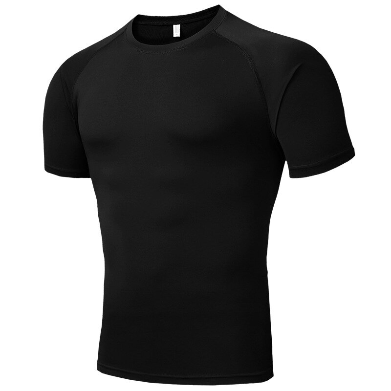 Eli 22 menn sommer kortermet t-skjorte treningssentre fitness bodybuilding t-skjorter o-hals t-skjorter med trykk: M / Svart