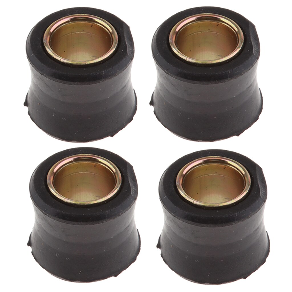 4x Black Motorcycle Shock Absorber Bushing Made Of Rubber And Metal, Replacement For The Old Or Defective Bush, Φ12mm
