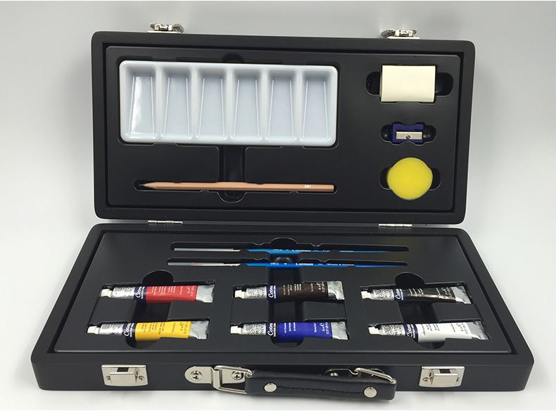 Winsor & Newton Cotman Watercolor Paint Set Wood Case Wooden Suitcase Art Box