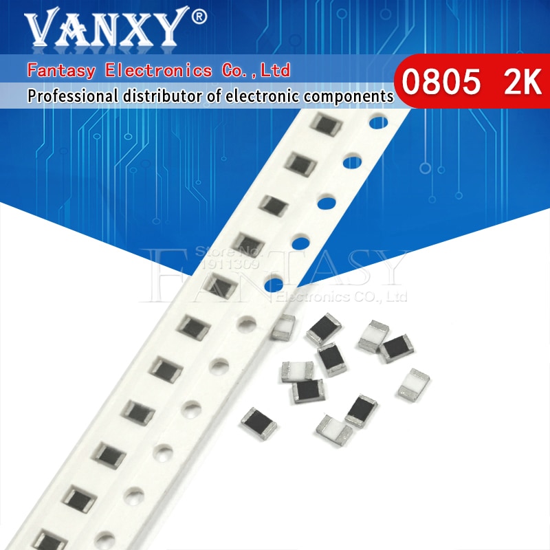 300PCS 0805 SMD Resistor 1% 2K ohm 1/8W 202