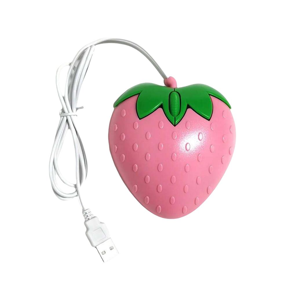 3D Mini Leuke Cartoon Aardbei Bedrade Muis USB Optische Muizen Voor Laptop PC Gamer Meisje Aardbei Muis Computer Muis Gaming: Paars