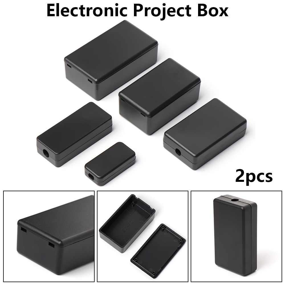 2pcs Waterdichte Zwarte DIY Behuizing Instrument Case ABS Plastic Project Box Storage Case Behuizing Dozen Elektronische Levert