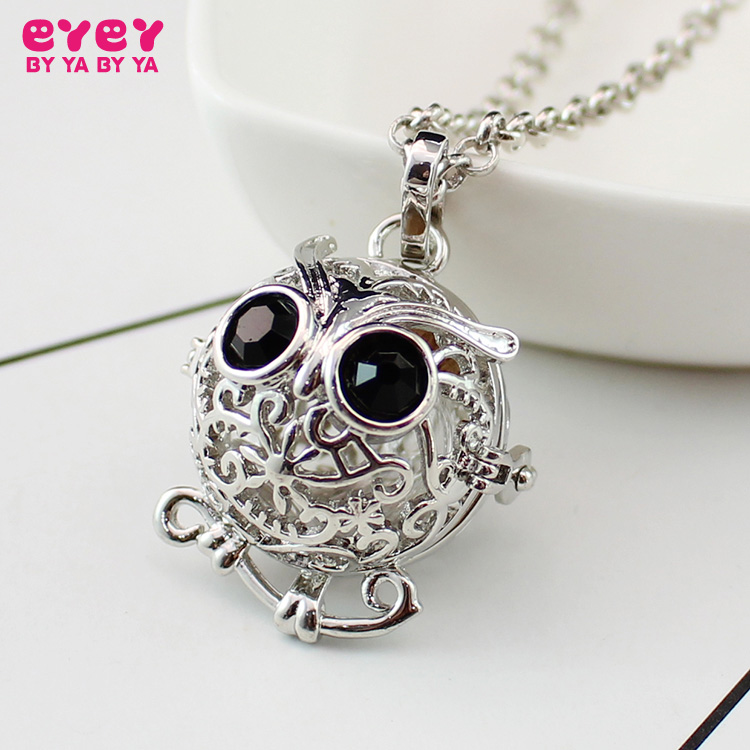 1PC Silver/Bronze Owl Locket Pendant Memory Locket Urn Jewelry for Ash Glass Owl Locket Pendant Jewelry