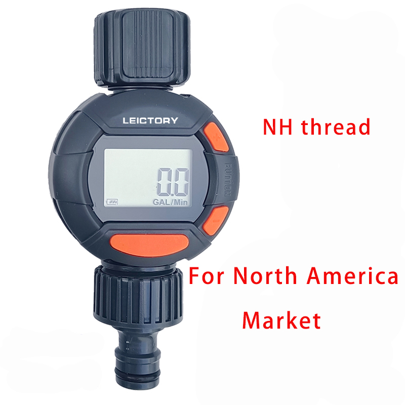 Digital Water Flow Meter Hose Water Meter for Outdoor Garden Hose, Measure Consumption and Water Flow Rate with Quick Connectors: black