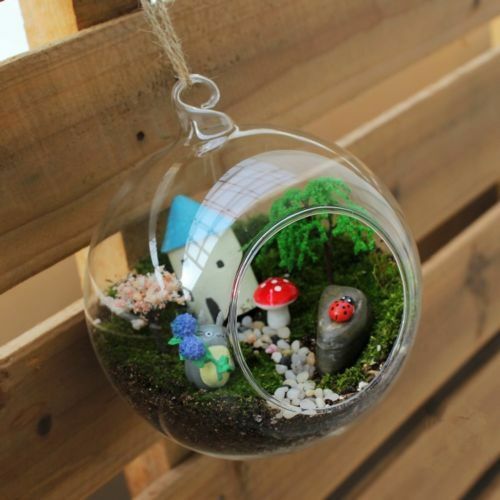 Flower Pots 3 Size Clear Ball 8/10/15cm Hanging Glass Flower Planter Vase Bottle Candlestick Terrarium Container Planters Basket