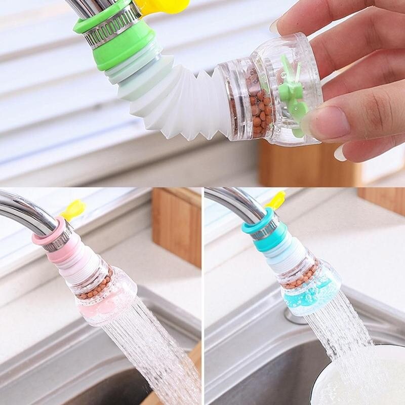 Faucet Booster Filter 360 Degree Adjustable Kitchen Faucet Booster Filter Tap Extender Splash-proof Water Filter Kitchen Tools