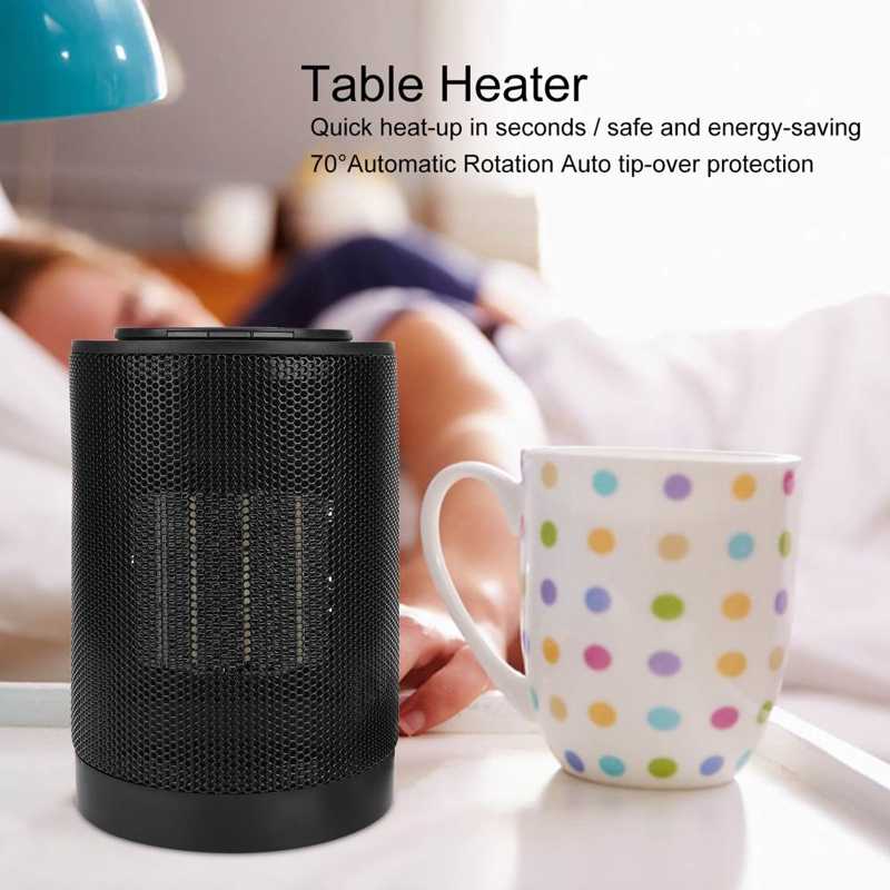 Calentador eléctrico con rotación de 70 grados, dispositivo de calefacción inteligente, de cerámica, PTC, portátil, rápido, 1200W