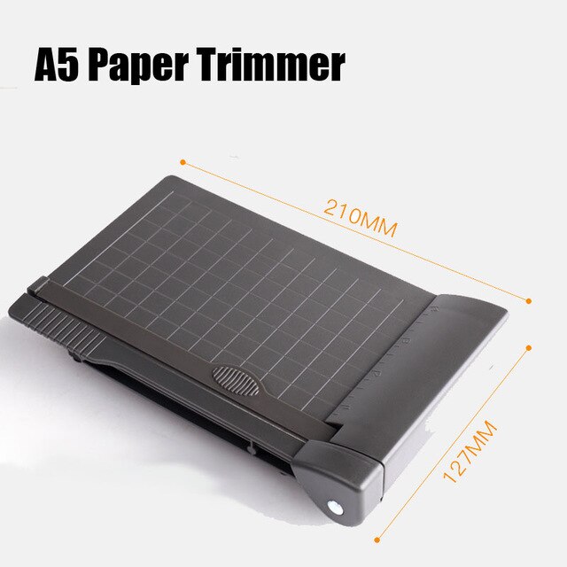 13931 Mini Paper Trimmer A5 Photo Paper Guillotine Built-in Ruler Mini Paper Cutter Office School Stationery Cutting Supplies: dark gray