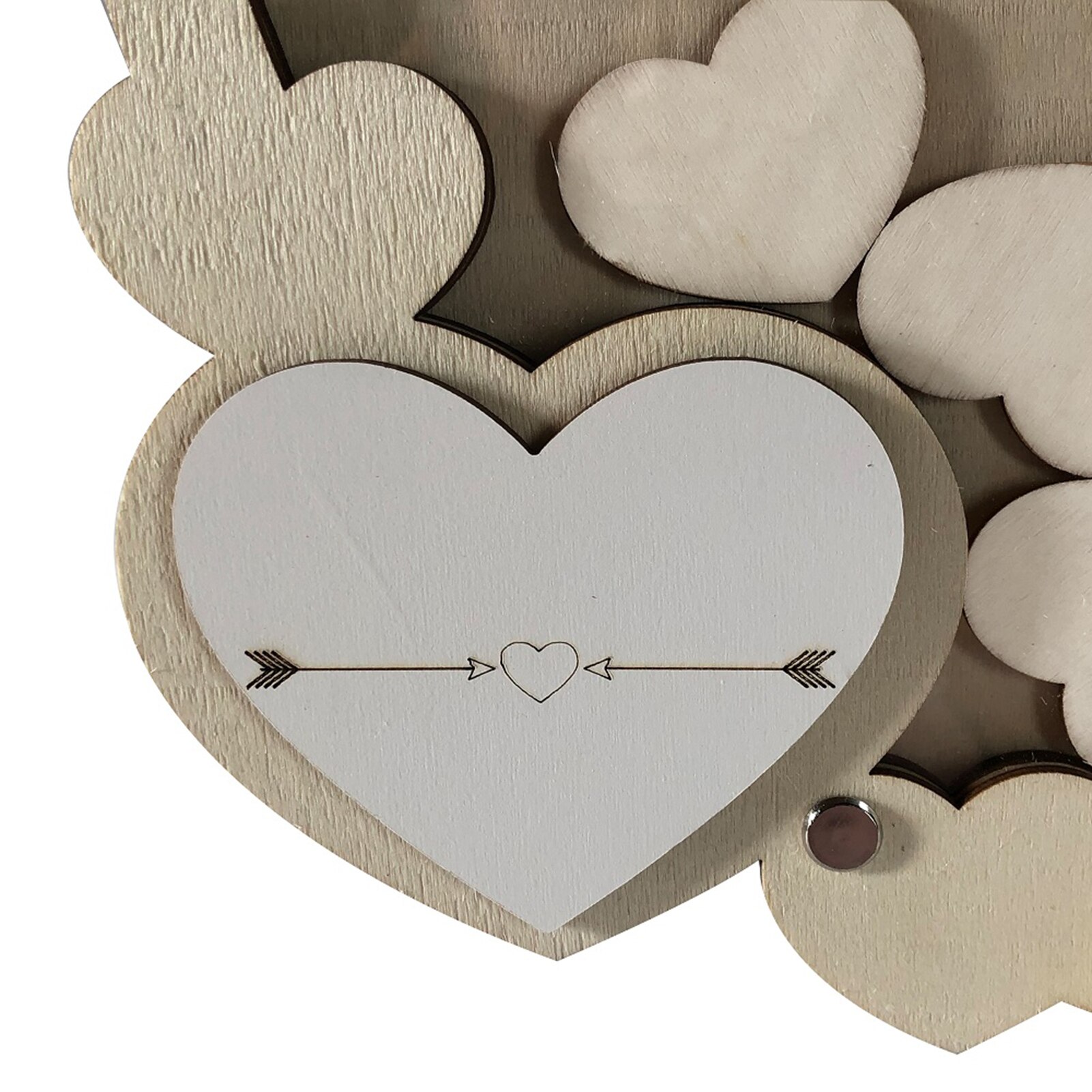 Livre d'or de mariage rustique avec cœurs, boîte de dépôt de cœurs, livre d'or 3D en bois, décoration de mariage Unique, 60 pièces