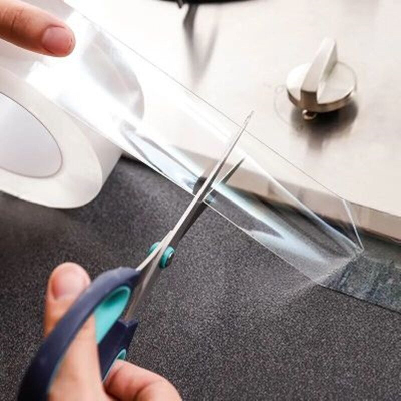 3/5/10m Home Kitchen Sink Sticker Waterproof Mildew Proof Self-adhesive Transparent Tape Bath Water Seal Tape Tool Stickers