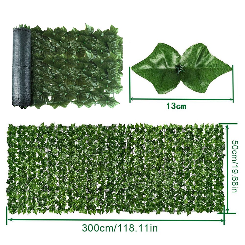 Kunstig haveplante blade faux hegn uv beskyttet privatlivsskærm til brug haven hegn baghave boligindretning grønne vægge: G
