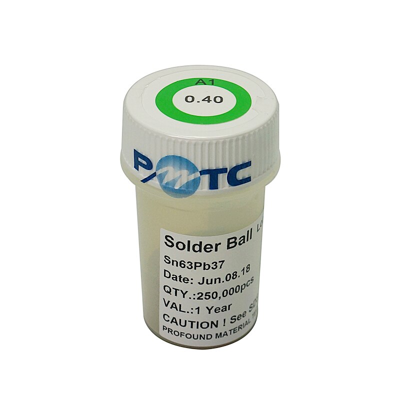 1 pièces PMTC 0.2mm 0.25 0.3 0.35 0.4 0.45 0.5 0.55 0.6mm billes de soudure au plomb 0.65 k pour bille de soudure de reprise bga