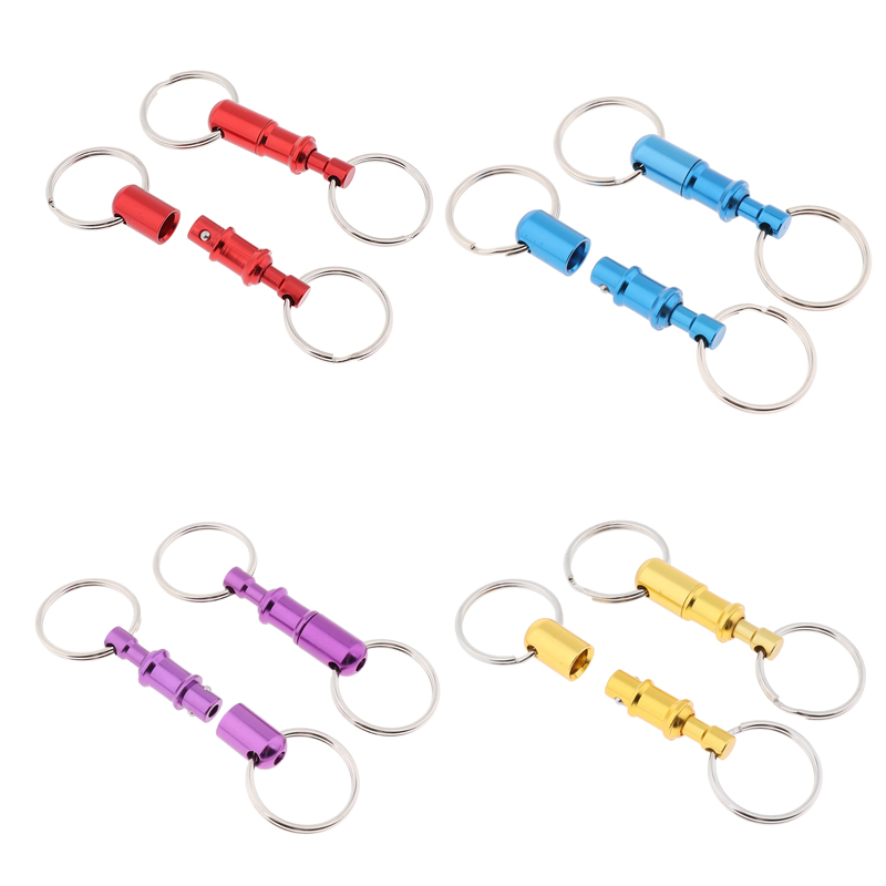 2 stks/pak sleutelhanger sleutelhanger Quick Release sleutelhanger Pull-Apart verwijderbare sleutelhanger met twee zware splitringen sleutelaccessoires