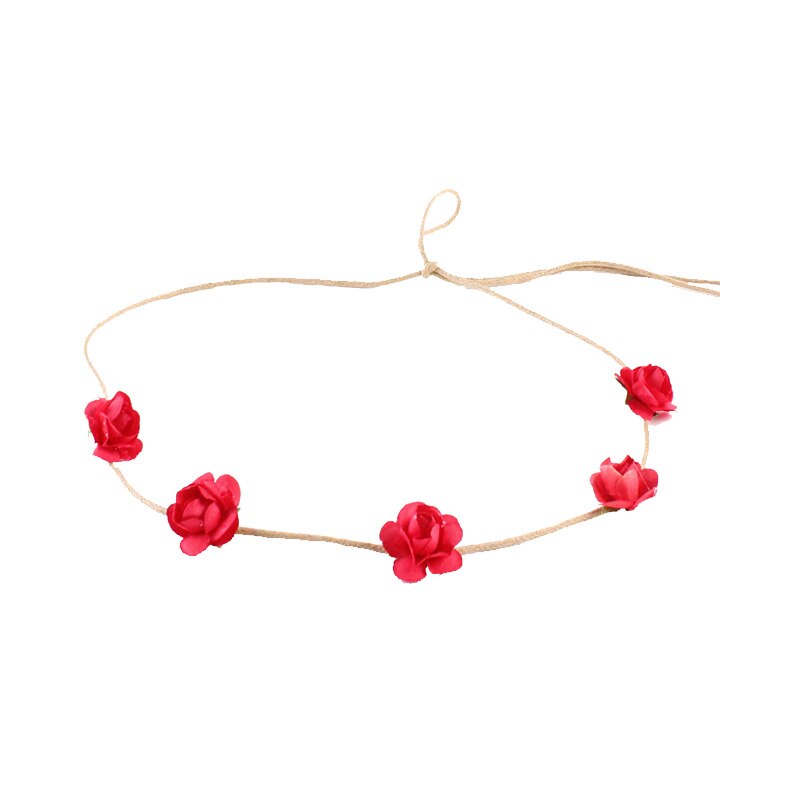 Newborn Flower Headband Mini Rose Flowers Headbands Summer Style Kids Headwear Hair Band accessories for Photography props: Red