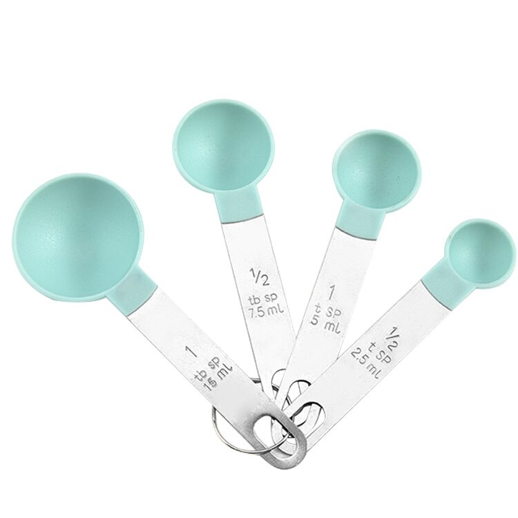 4pcs/Set Graduated Measuring Spoon Cup Stainless Steel PP Baking Measurement Tool Measuring Spoon: 04