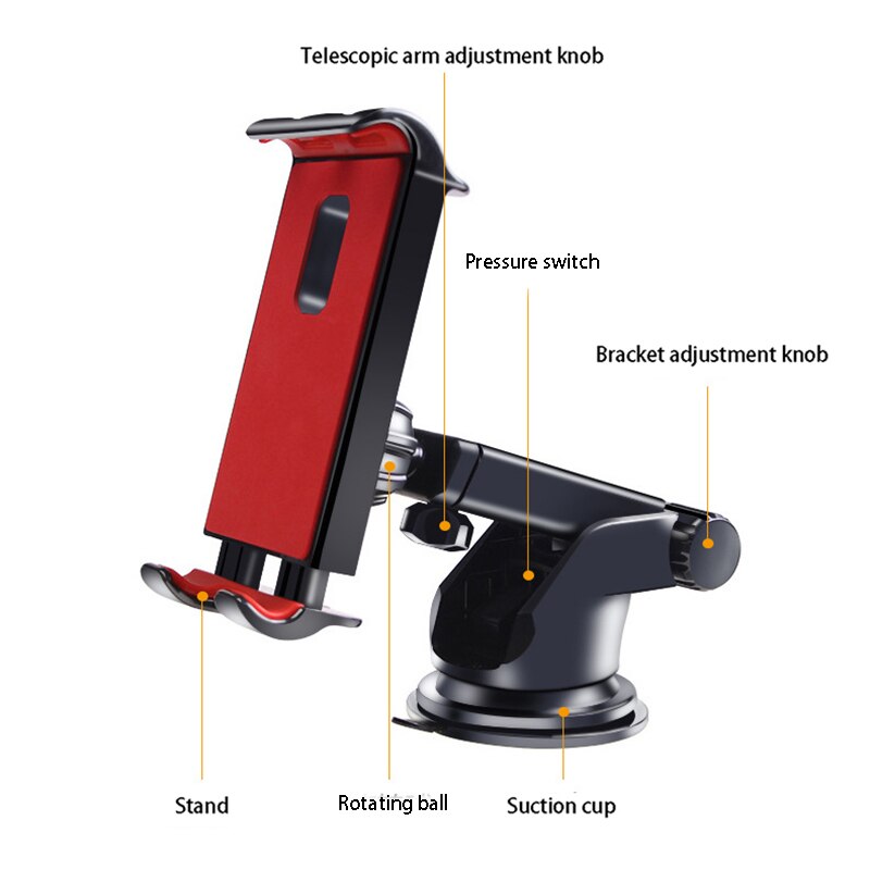 Tablet Phone Stand For IPad Air Mini Pro Samsung Strong Suction Tablet Car Holder Stand For IPhone X Phone 360 Degree Rotation