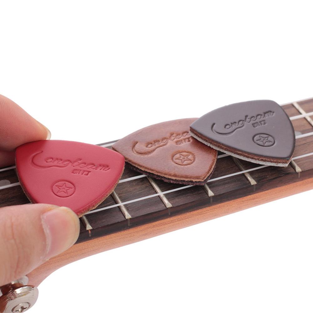 3 stuks/set basgitaar ukelele plectrums vinger duim plectrum leer gitaar plectrums