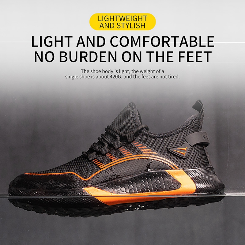 Breathable Lightweight Work Shoes Comfortable Soft Safety Shoes European Standard Safety Shoes Sport Safety Steel-Toed Shoes