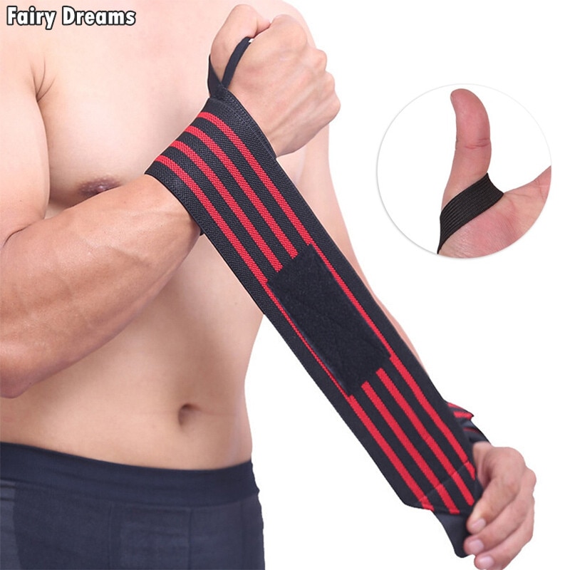 Gym Fitness Wristband Twisted Elastic Bandage Strength Training Sprained Wrist Protector Weightlifting Bench Press Sports