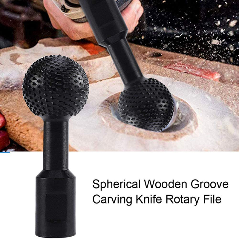 1Pcs Ball Gouge Spherical Spindles Shaped Wood Gouge 10/14MM Power Carving Attachment for Angle Grinder Wooden Carving Tool