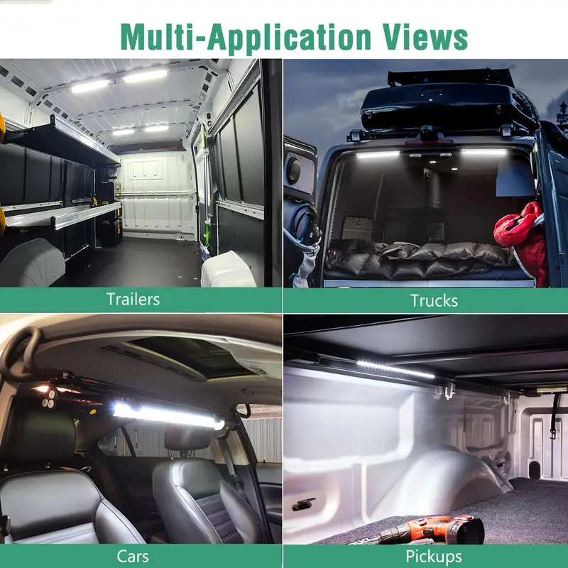 1- pack 84 led-ljus för bil, innerbelysning, skåpbil, buss, husvagn, läslist med på/av-brytare, bagagerumslampa, bagagerumsbelysning