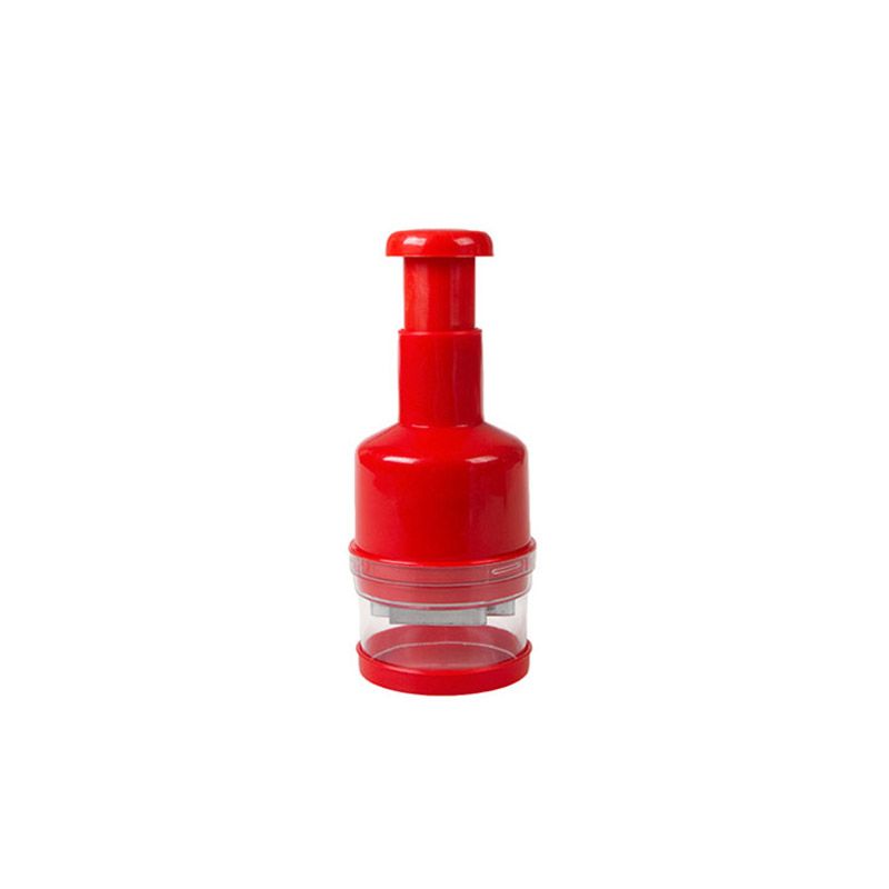 Semi-automatic Stainless Steel Kitchen Pressing Slicer Peeler Onion Chopper Cutting Device Manual Radish Cutter Kitchen Tool: Red