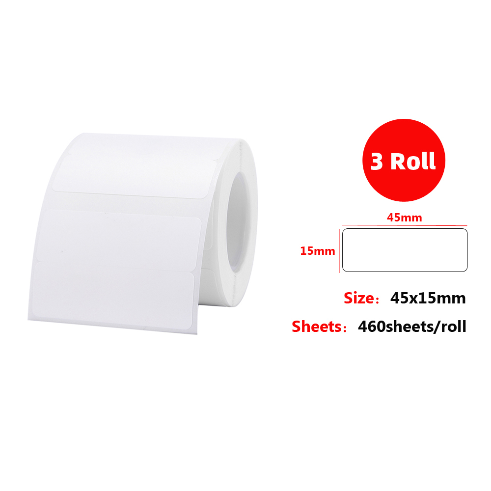 3 Roll Self-Adhesive Label Paper Multi-Purpose Printable Sticker Labels for Niimbot B3S/B11/B21 Thermal Printer Thermal Paper: 45x15 3 Roll