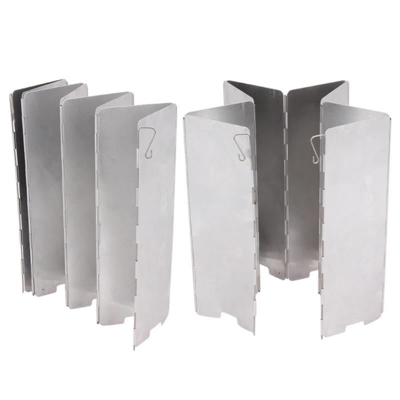 8 Platen Opvouwbaar Kachel Voorruit Outdoor Koken Bbq Gasfornuis Aluminium Wind Screen Shield Camping Windscherm Apparatuur