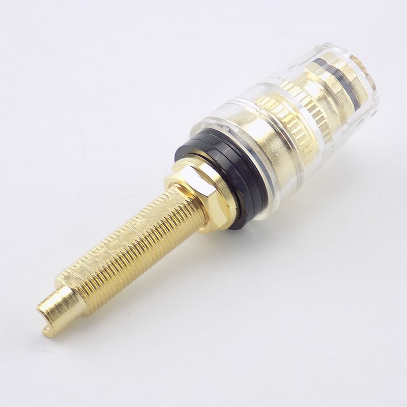 2pcs Brass Long Binding Post Connector Audio Speaker Amplifier Audio Adapter for 4mm Banana Plug Terminal Connectors W17