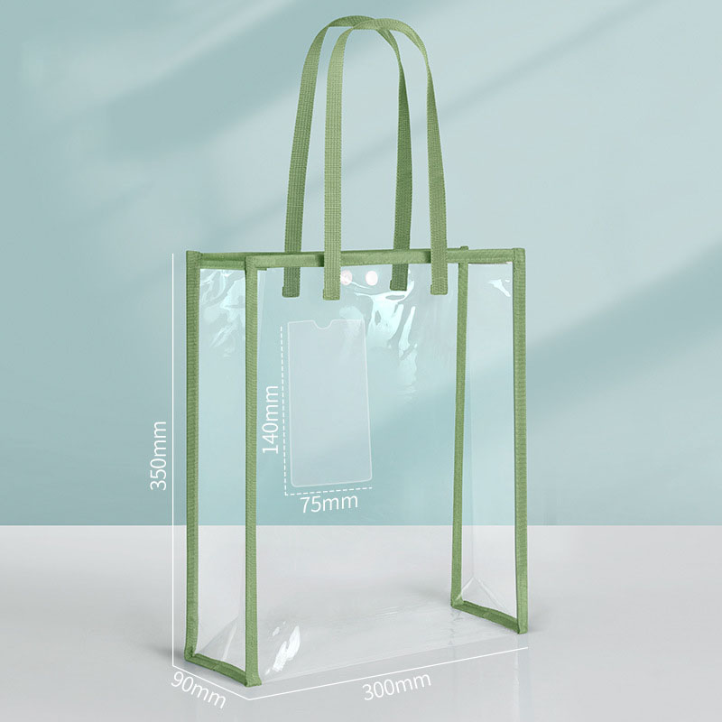 Carpeta de mano impermeable transparente portátil de gran capacidad, bolsillo para archivos autoadhesivo, suministros de oficina