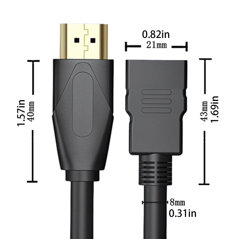 4K HDMI-compatible Extension Cable Extender HDMI-2.0 K HD-Adapter for Computer PS5 Digital TV Box Laptops Projectors