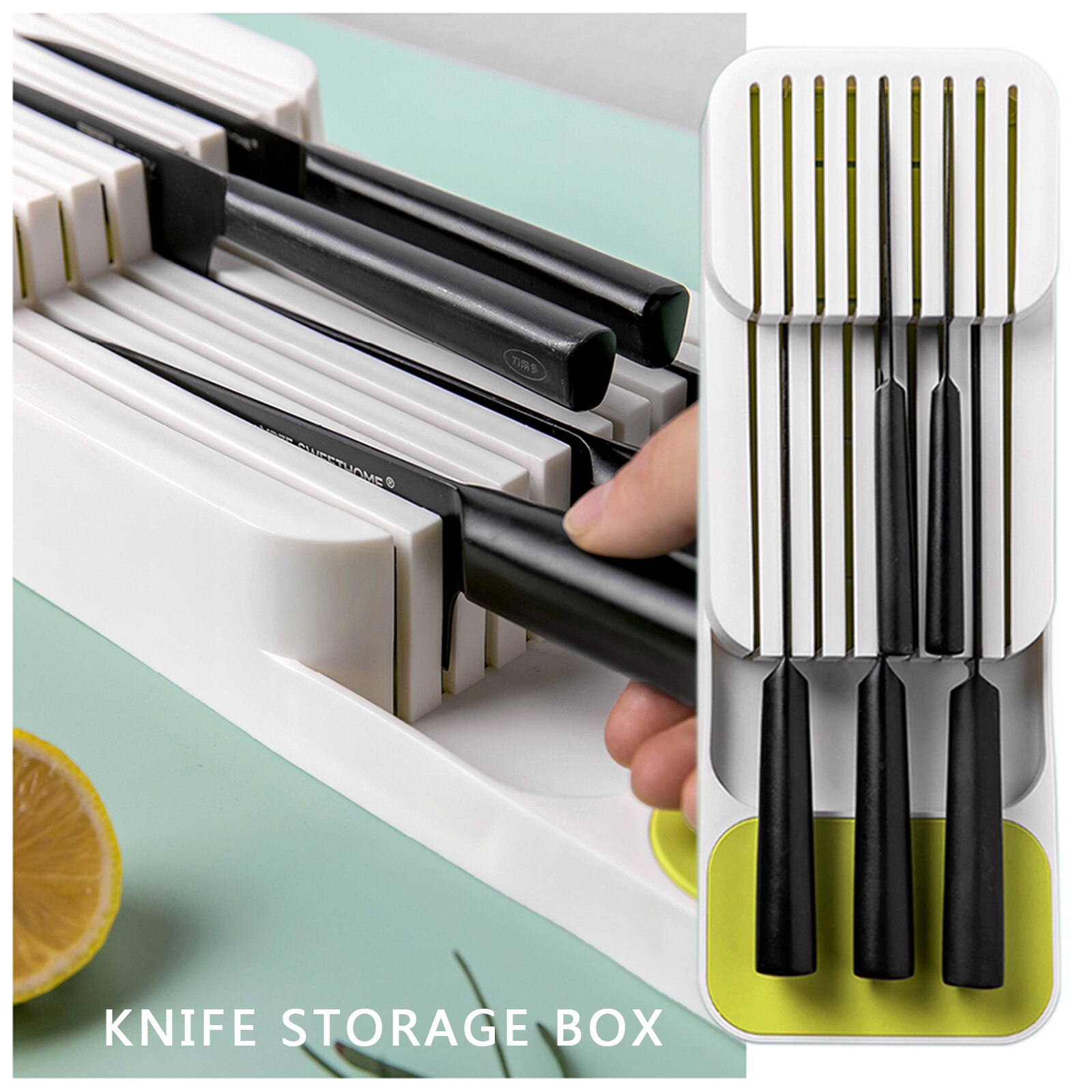 Knife Block Organizer - 2-Tier In-Drawer Steak Knife Insert Holder Bestek Organizer Keukenmessen Bestek Organisator Accessoires