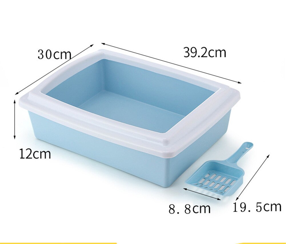 Plastic Cat Sand Box With Scoop Anti Splash Toilet Bedpan Kitten Litter Box Pee Tray Trainer Puppy Cleaning Waste Pets Supplies