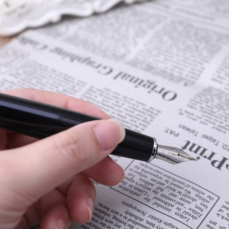 Le tout nouveau stylo plume jinhao 159 noir et argent, plume m épaisse