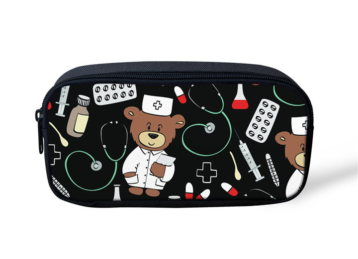 FORUDESIGNS kinderen Schooltassen Leuke Verpleegster Bear Printing Kids Rugzakken Zuigeling Kleuterschool Studenten Boek Satchel Schooltas: YQ1026k