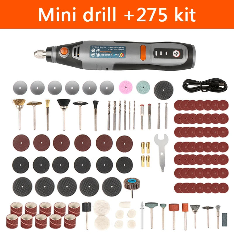 Wiertarko-grawerka akumulatorowa 35W mini Bezprzewodowa Wiertarka Polerka USB Akumulatorowa Narzędzie Obrotowe Dremel robić Biżuterii Metalu: Srebrny